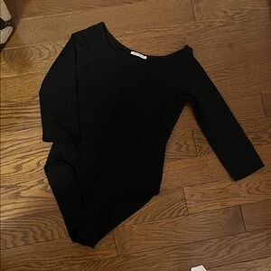 Zara Trafaluc Black 3/4 Sleeve Bodysuit